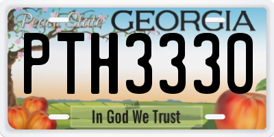 GA license plate PTH3330