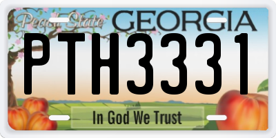 GA license plate PTH3331