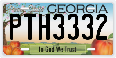 GA license plate PTH3332