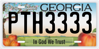GA license plate PTH3333