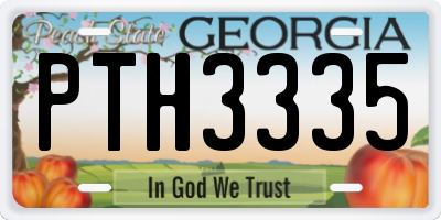 GA license plate PTH3335