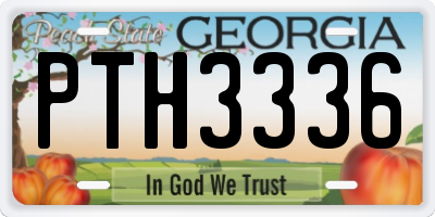 GA license plate PTH3336