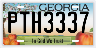 GA license plate PTH3337