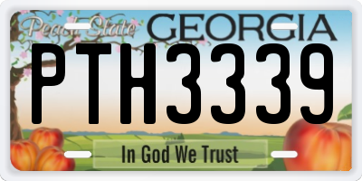 GA license plate PTH3339