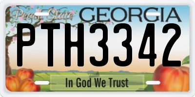 GA license plate PTH3342