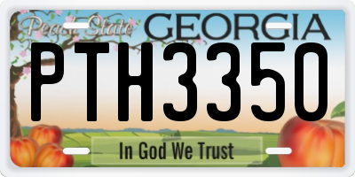 GA license plate PTH3350