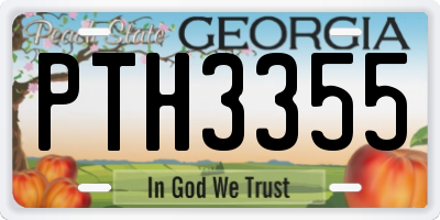 GA license plate PTH3355