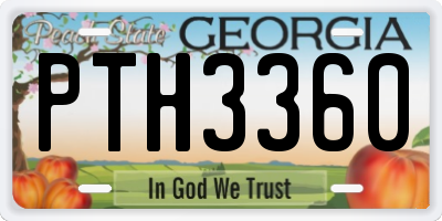 GA license plate PTH3360