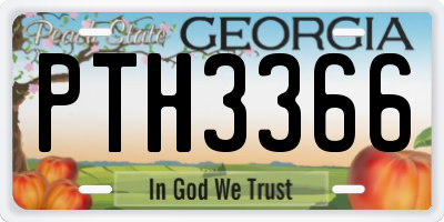GA license plate PTH3366