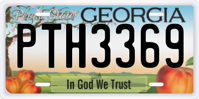 GA license plate PTH3369