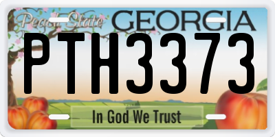 GA license plate PTH3373