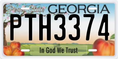 GA license plate PTH3374