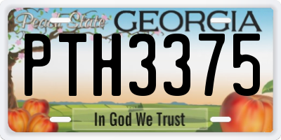GA license plate PTH3375