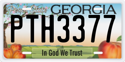 GA license plate PTH3377