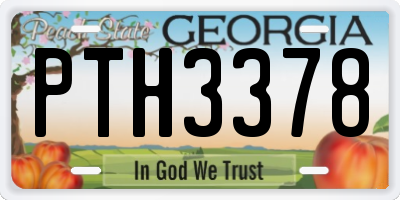 GA license plate PTH3378