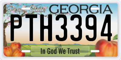 GA license plate PTH3394