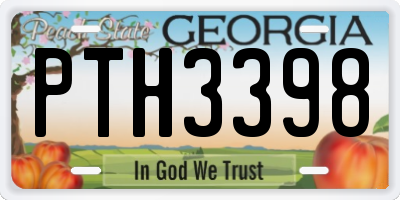 GA license plate PTH3398