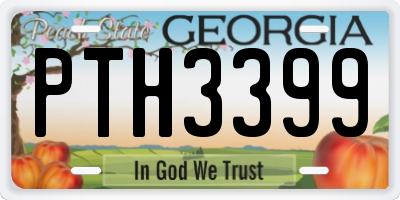 GA license plate PTH3399