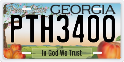 GA license plate PTH3400