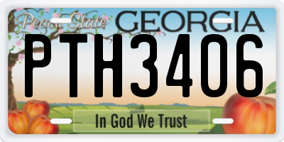 GA license plate PTH3406