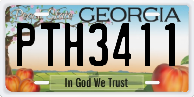 GA license plate PTH3411