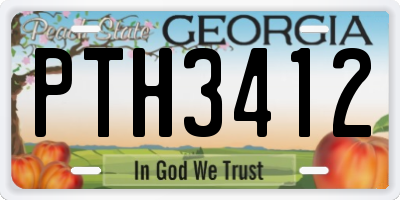 GA license plate PTH3412