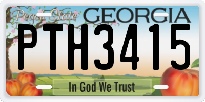 GA license plate PTH3415