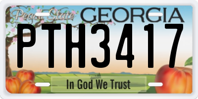 GA license plate PTH3417