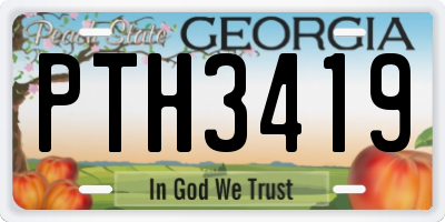 GA license plate PTH3419