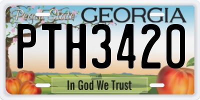 GA license plate PTH3420