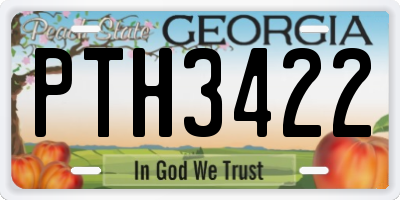 GA license plate PTH3422
