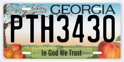 GA license plate PTH3430