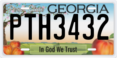GA license plate PTH3432