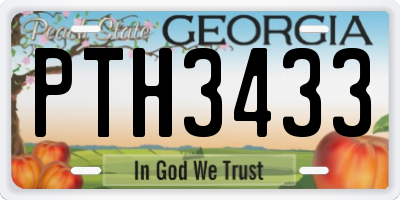 GA license plate PTH3433