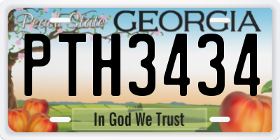 GA license plate PTH3434