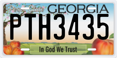GA license plate PTH3435