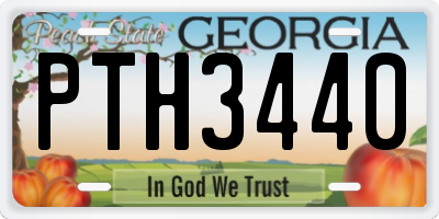 GA license plate PTH3440