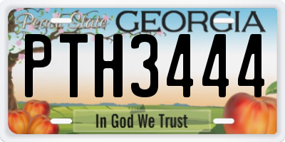 GA license plate PTH3444