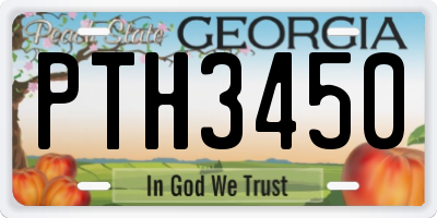 GA license plate PTH3450