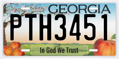 GA license plate PTH3451
