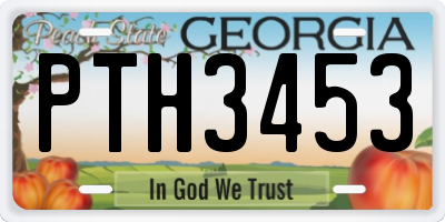 GA license plate PTH3453