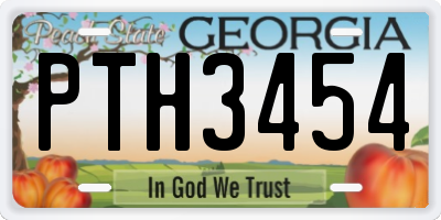 GA license plate PTH3454