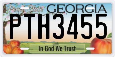 GA license plate PTH3455