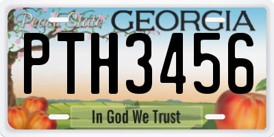 GA license plate PTH3456