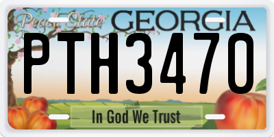 GA license plate PTH3470