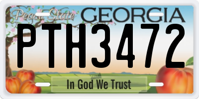 GA license plate PTH3472