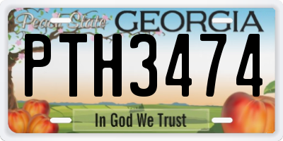 GA license plate PTH3474