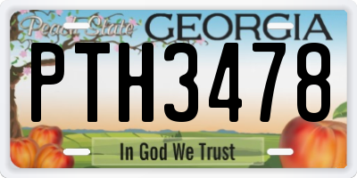 GA license plate PTH3478
