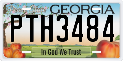 GA license plate PTH3484