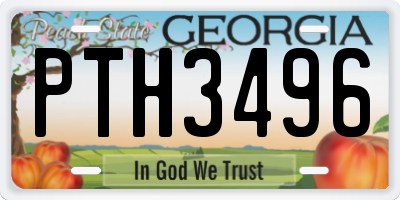 GA license plate PTH3496